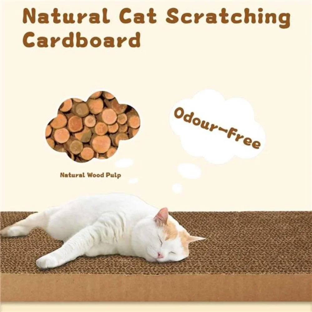 5 Pcs Cardboard Cat Scratchers with Box 16.5x8.2in Cat Scratch Pad Reversible